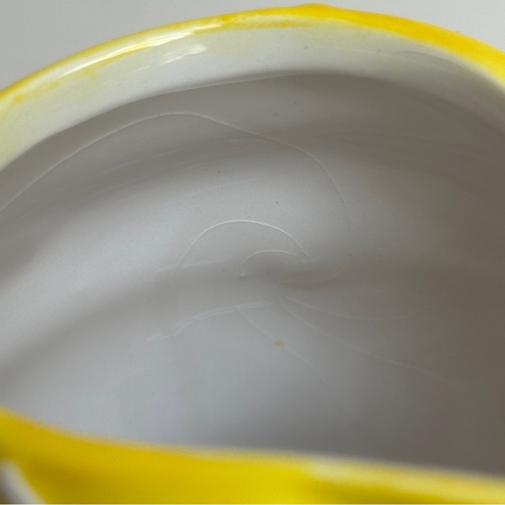 Pier 1 Imports Hand Painted Dolomite‎ Yellow Bee Honeycomb Creamer - Picture 11 of 15